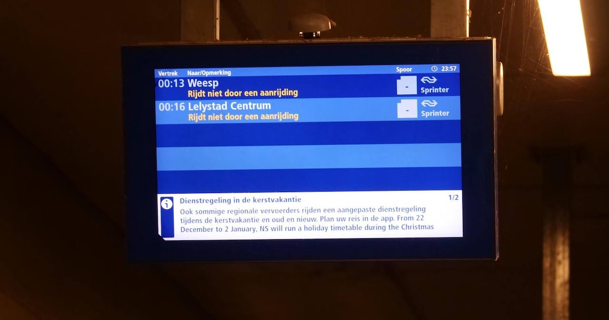 Treinverkeer stil tussen Almere en Lelystad na aanrijding op spoor