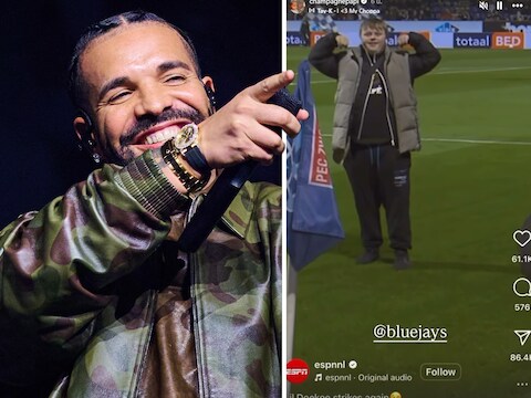 Rapper Drake (links) en lil Doekoe.