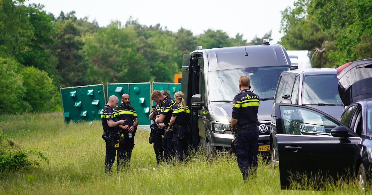 Dode aangetroffen in bos langs A28 bij Wezep, politie doet hele dag onderzoek