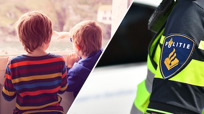 Als Erna aanbelt om slecht nieuws te brengen, ziet ze twee jongens van een jaar of 9 en 7 de trap af