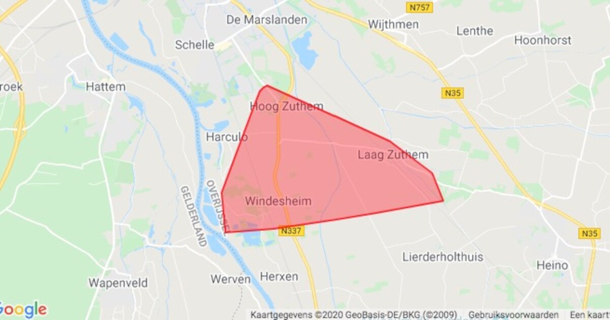 Stroomstoring treft Laag Zuthem, Lierderholthuis, Wijhe en deel Zwolle