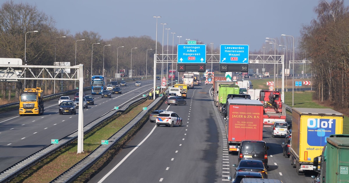 Nóg meer hinder op de A28 richting het noorden: meerdere voertuigen betrokken bij ongeluk | 112 nieu