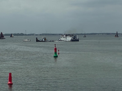 Duw- en trekwerk op het water bij Harderwijk: cruiseschip kan urenlang geen kant op
