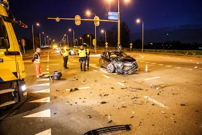 Flinke schade na botsing op de Bunschoterstraat in Hoogland