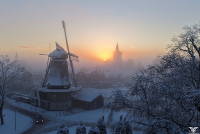 Bunschotense fotograaf pakt zilver met dronefoto van sprookjesachtig winterplaatje