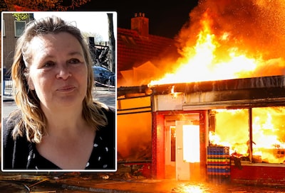 Astrid hoort een knal als nooit tevoren, rent naar haar raam en ziet dan vlammen