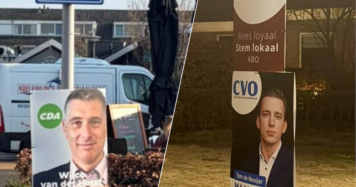 Chaos met campagneborden in Oldebroek: ‘Hopelijk een eenmalige actie’