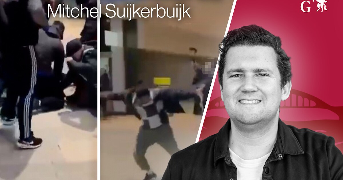 Raymond is met de kinderen een rondje door de sneeuw maken, dan ziet hij een man met hakbijl toeslaa