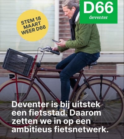 D66 vliegt uit bocht met verkiezingsfoto in Deventer: ‘Dit had nooit mogen gebeuren’