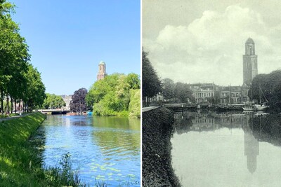 Zoek de verschillen: de Zwolse stadsgracht toen en nu