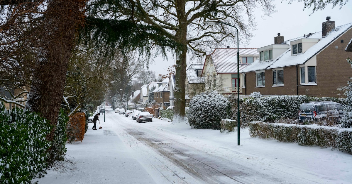 Bewolkt en enige tijd sneeuwval in Noordoostpolder in de nacht