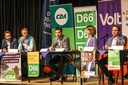 Van links naar rechts Ruben van de Belt (ChristenUnie), Jan Nabers (CDA), Paul Guldemond (D66), Annajorien Prins (Volt) en Johran Willegers (VVD).