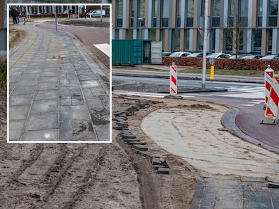 Amper een maand na oplevering moet deze stoep in Zwolle er al weer uit (en dat zit zo)