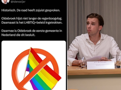 Doorgestreepte regenboogvlag op X valt verkeerd, maar één korte zin in het debat valt nog meer op in