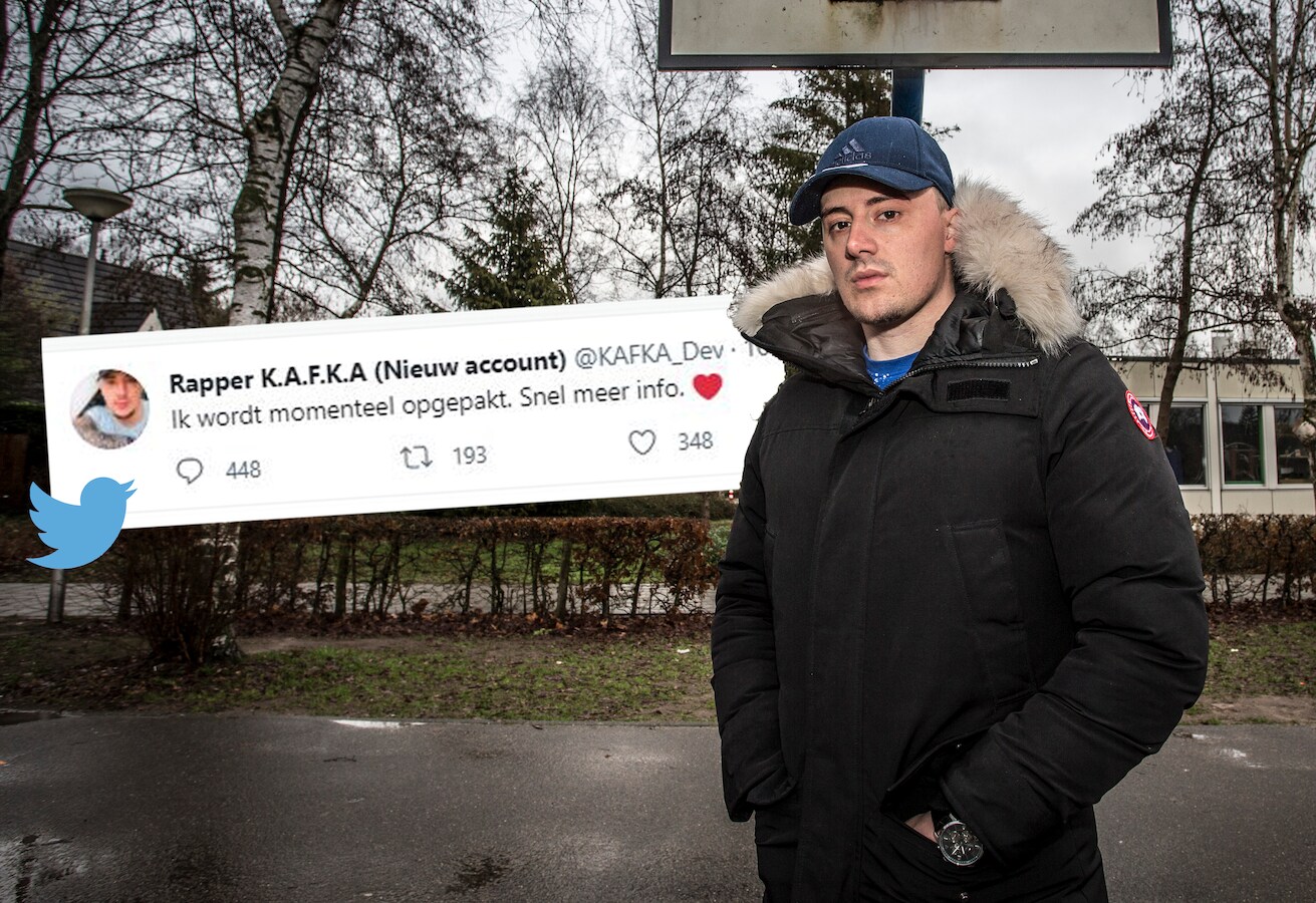 Rapper Convex Kafka is opgepakt vanwege opruiende teksten op Twitter.