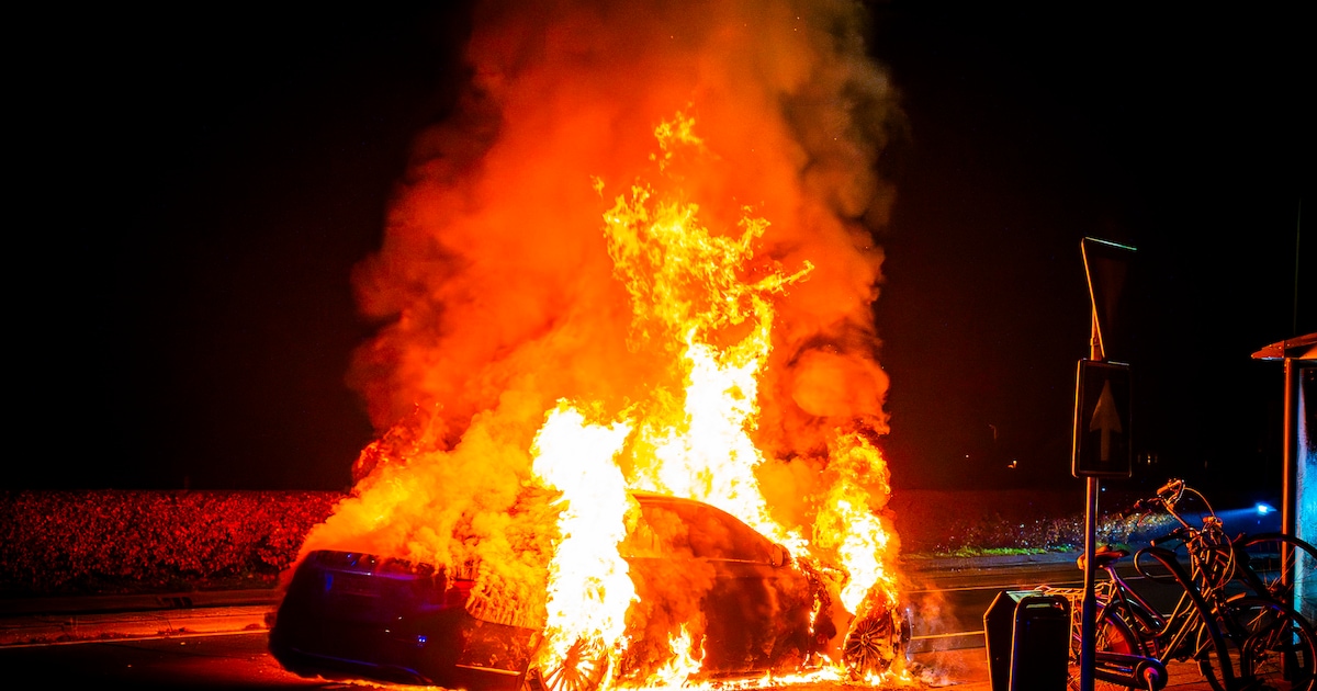 Bestuurder stapt op tijd uit brandende auto in Rheden