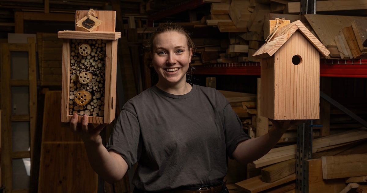 Het is chaos in het hoofd van Ivanka (27), tot ze op deze werkplaats met hout en de ingewikkelde mac