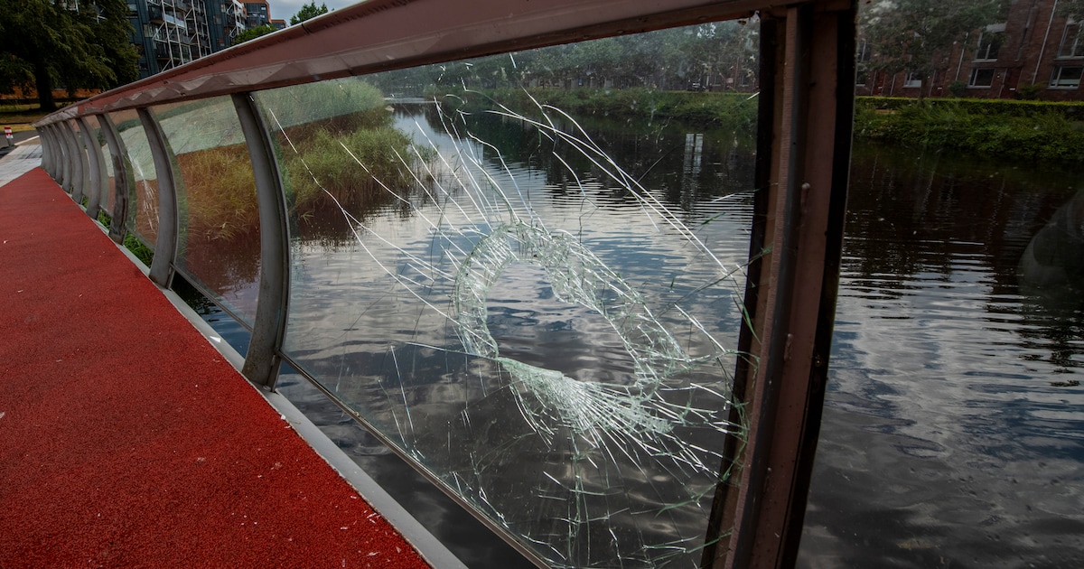 Acht ruiten aan diggelen langs brug in Apeldoorn, duizenden euro’s schade