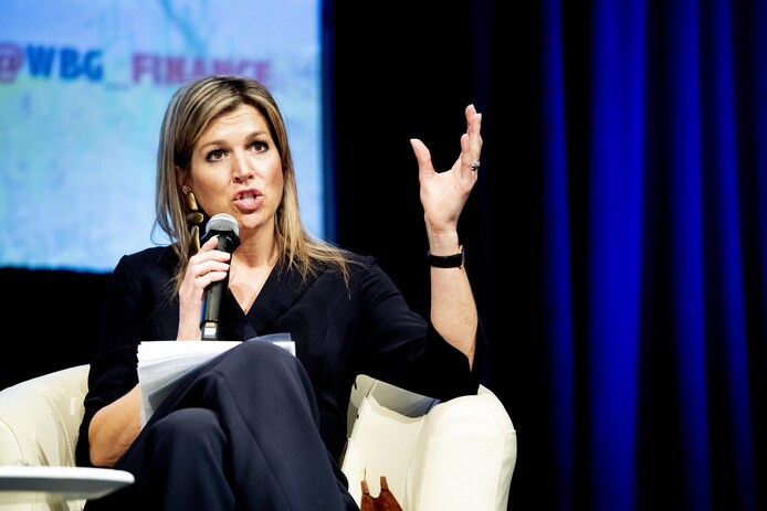 Koningin Máxima bij de Wereldbank in Washington.