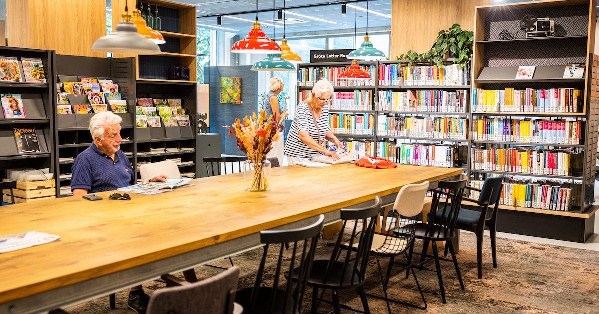 Bibliotheek Hardenberg in december decor van het Filosofisch Café