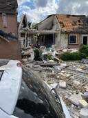 De tussenwoning is door de gasexplosie compleet weggevaagd.