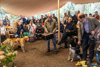 6 honden, 2 duiven en 26 schapen gezegend in Schalkhaar: ‘Het zijn mijn baby’s’