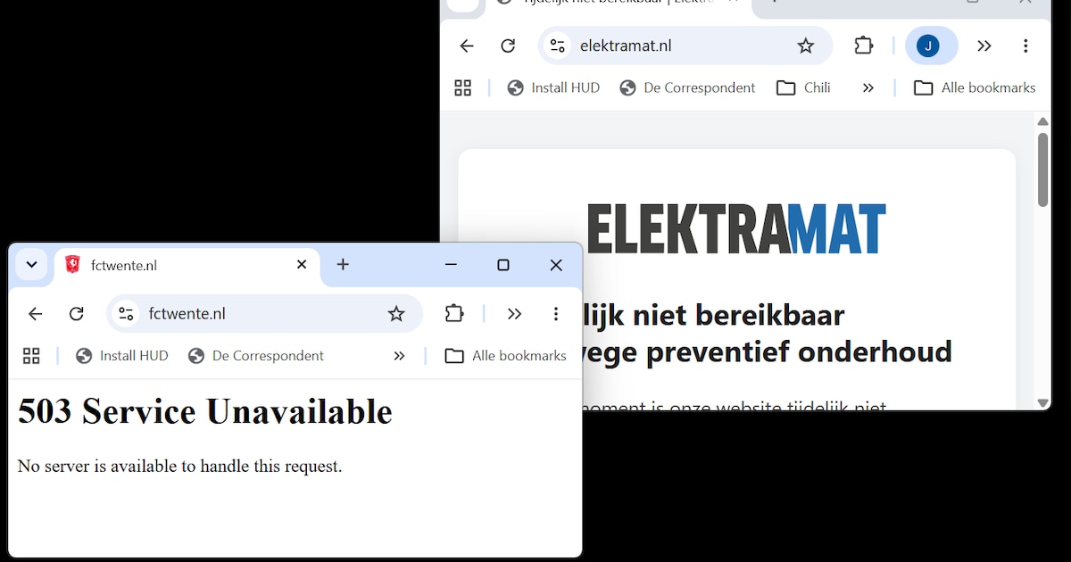 Ook FC Twente, Elektramat en gemeentewebsites in regio uit de lucht