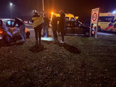 الحطام على الطريق بعد الاصطدام بالقرب من هاردنبيرج