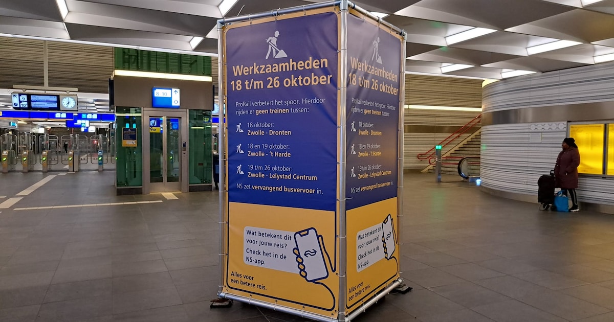Werkzaamheden: tot 27ste geen treinen tussen Zwolle en Lelystad