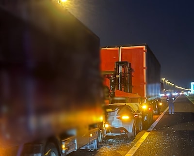 Ongeluk met twee vrachtwagens op A50, ook vanavond dichte rijstrook door herstelwerk