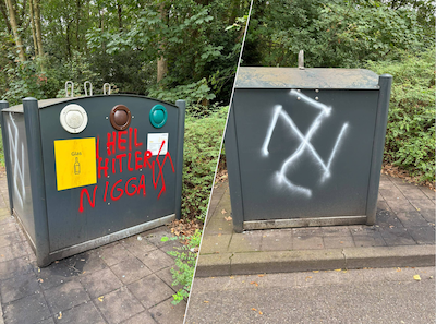 Deze week meerdere bekladdingen met hakenkruizen in Amersfoort: ‘Graffiti moet zo snel mogelijk weg’