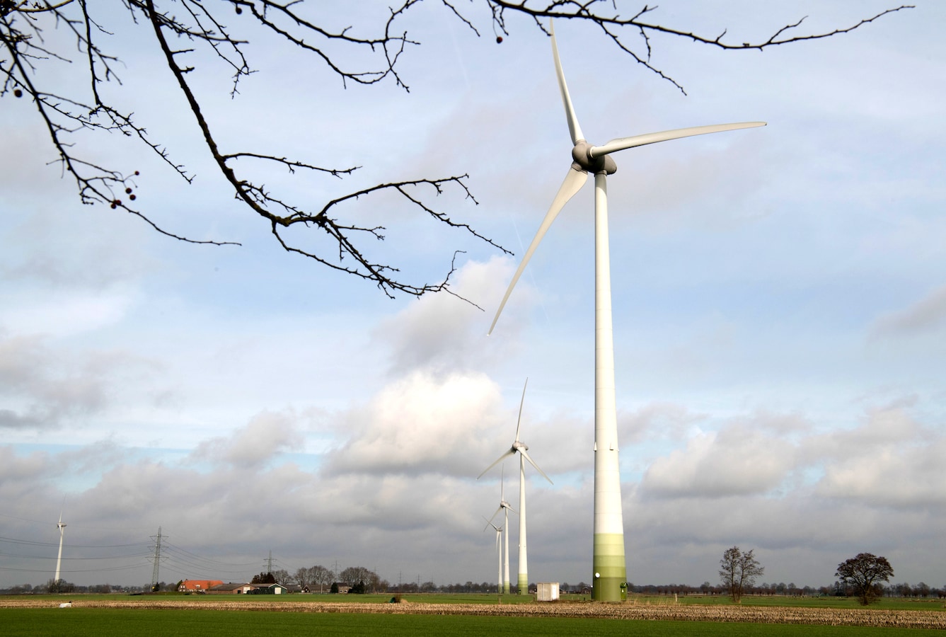 Windmolens aan de Meele bij Nieuwleusen.