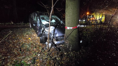 Automobilist rijdt frontaal tegen een boom in Vorden en raakt gewond