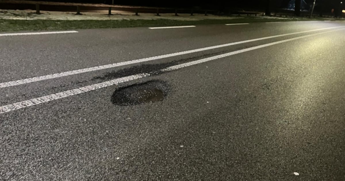 N50 bij Kampen weer vrij na reparatie van gat in de weg