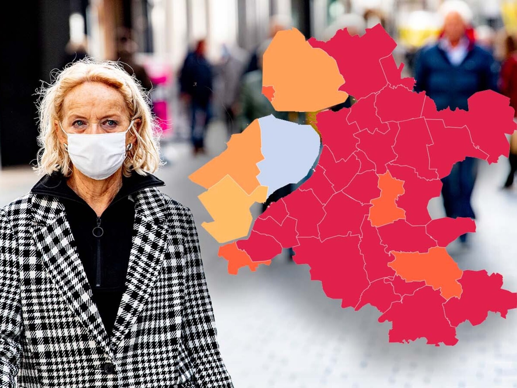 De coronakaart van zondag 14 november: rapportagestoring vertekent besmettingscijfers in Flevoland en flinke piek op de Veluwe.