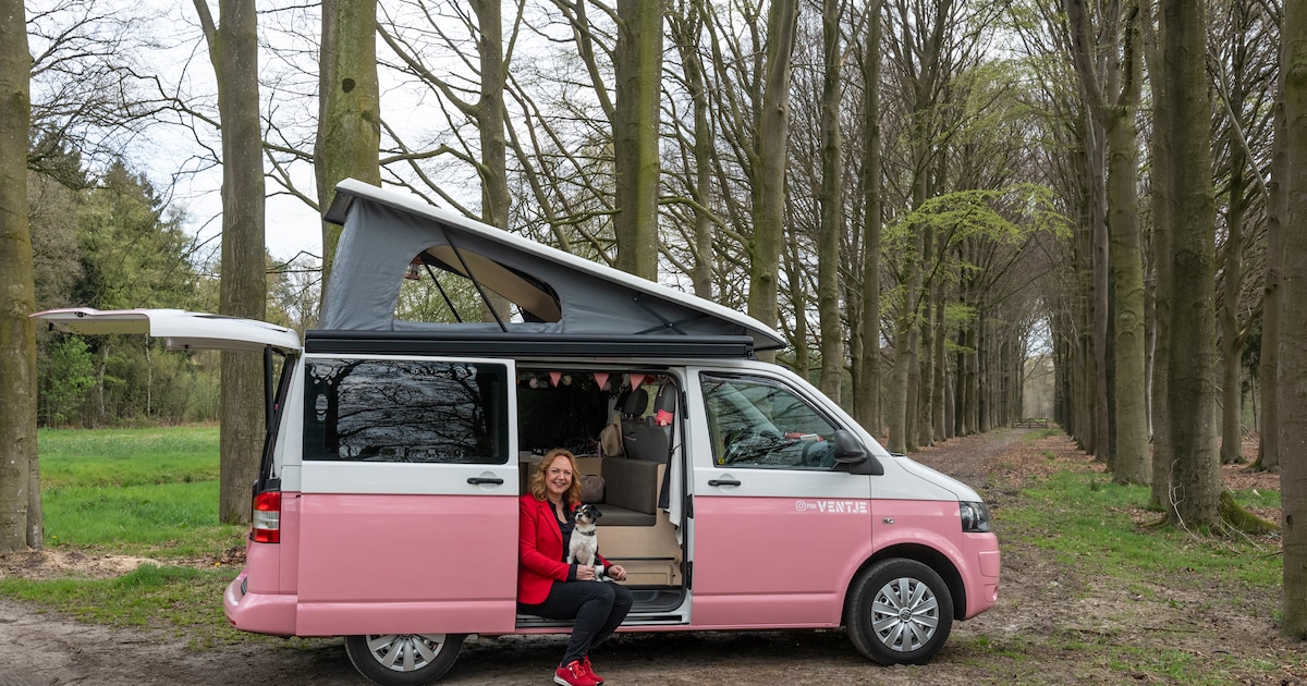 Ilona’s camper is knalroze en heet ‘Pink Ventje’: ‘Er is er maar één in Nederland en die heb ik’