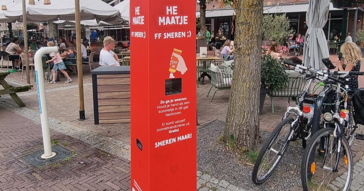 Zonnebrandpaal in Ommen moet bezoekers eraan herinneren zich in te smeren