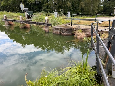 Het water in het Apeldoorns Kanaal bij Vaassen kleurt ineens groen