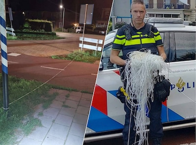 Dader ‘laffe streek’ met draden over de weg meldt zich: ‘Het was een probeersel’
