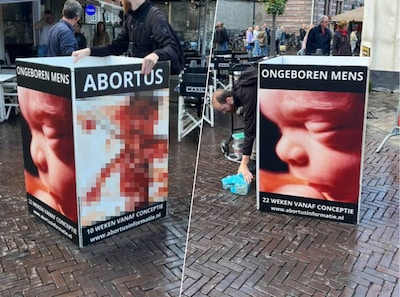 Geschokte reacties op bloederige foto’s bij protest in Zwolle: ‘Mensen zaten lekker te eten, toen ge