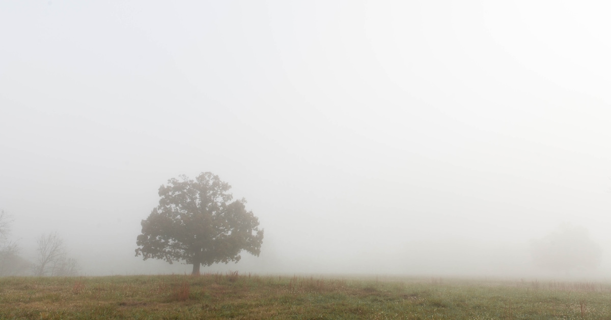 Nevel, grondmist en opklaringen in Hellendoorn in de nacht