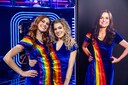 Julia Boschman naast Hanne en Marthe.