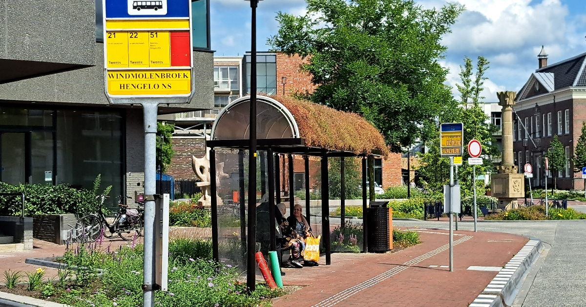 Bovenop deze bushalte in Almelo groeit van alles (en dat heeft nut)