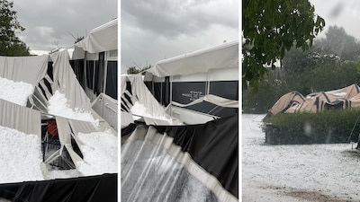 Hagelbui richt ravage aan op Brabantse camping: ramen van ca