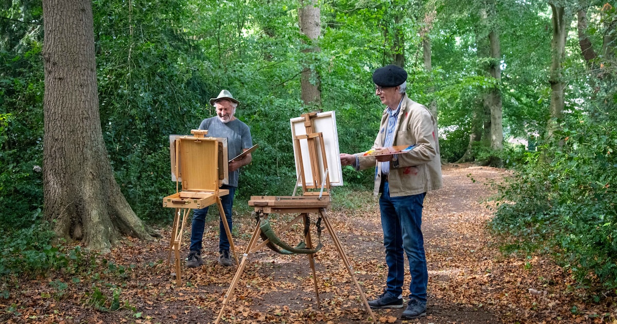 Chris (72) en Wim (75) schilderen samen dezelfde plek, toch is het resultaat nooit hetzelfde