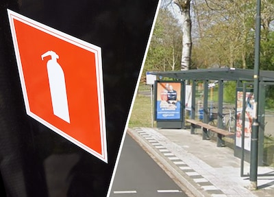 Boze passagier slaat kuchscherm in met brandblusser, chauffeur gewond