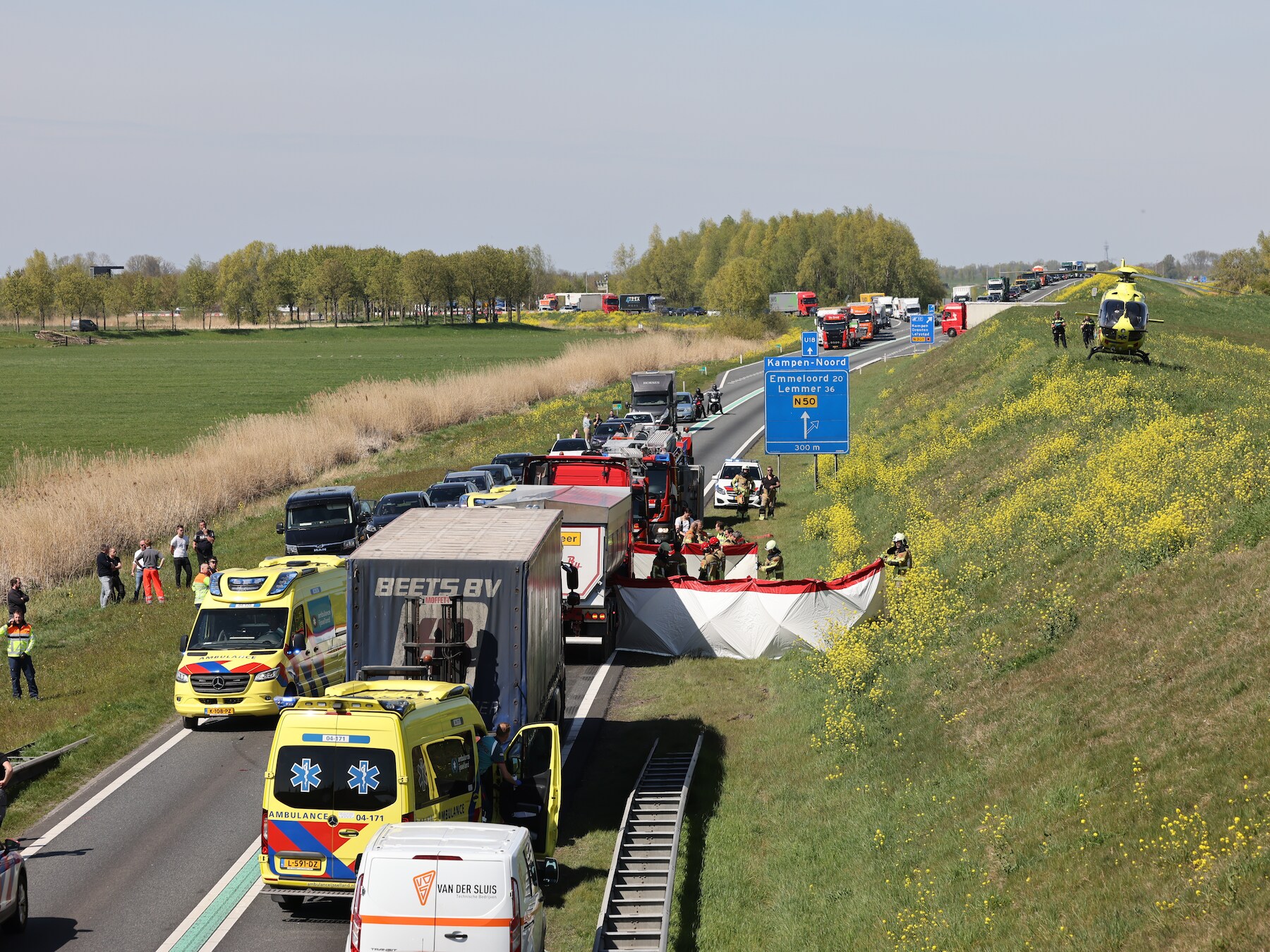 Gedeputeerde Boerman overtuigd van snelle maatregelen voor veiligere N50 bij Kampen: ‘Urgentie is doorgedrongen’