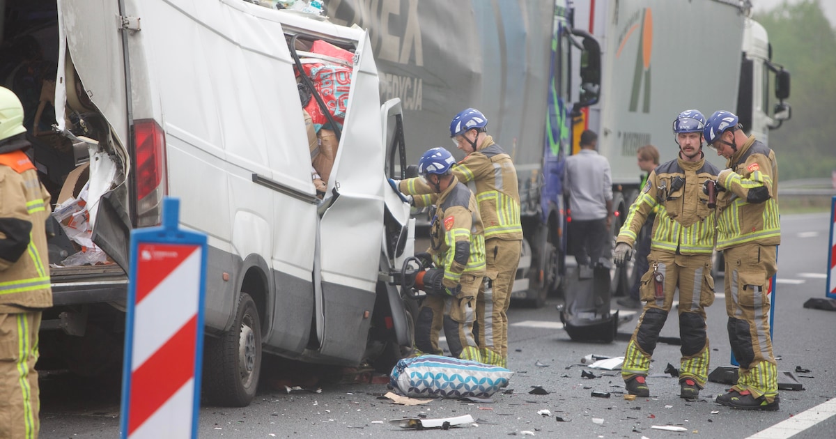 Bestuurder van bestelbus overlijdt bij ongeluk in file op A1 bij Duitse grens
