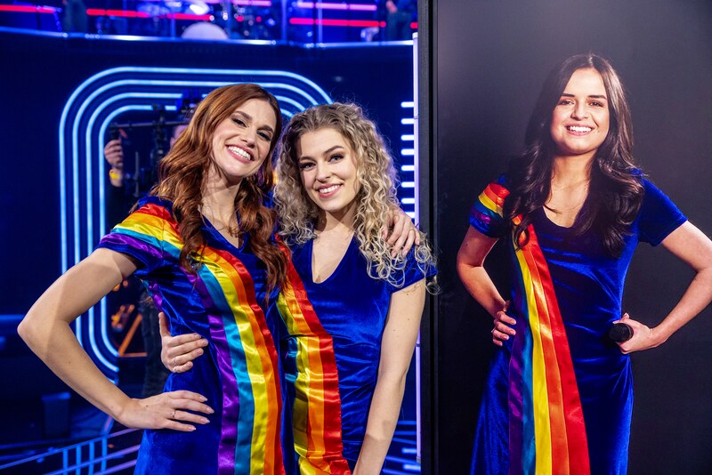 Julia Boschman naast Hanne en Marthe.