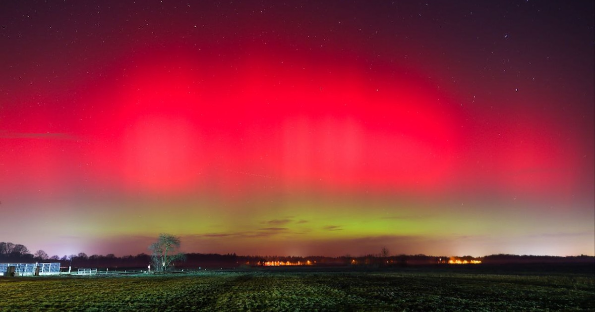 Noorderlicht zorgt voor bijzonder schouwspel boven Twente